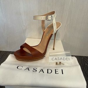 Casadei Sandals, light Brown/ Off White, 8/38IT